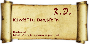 Király Demjén névjegykártya